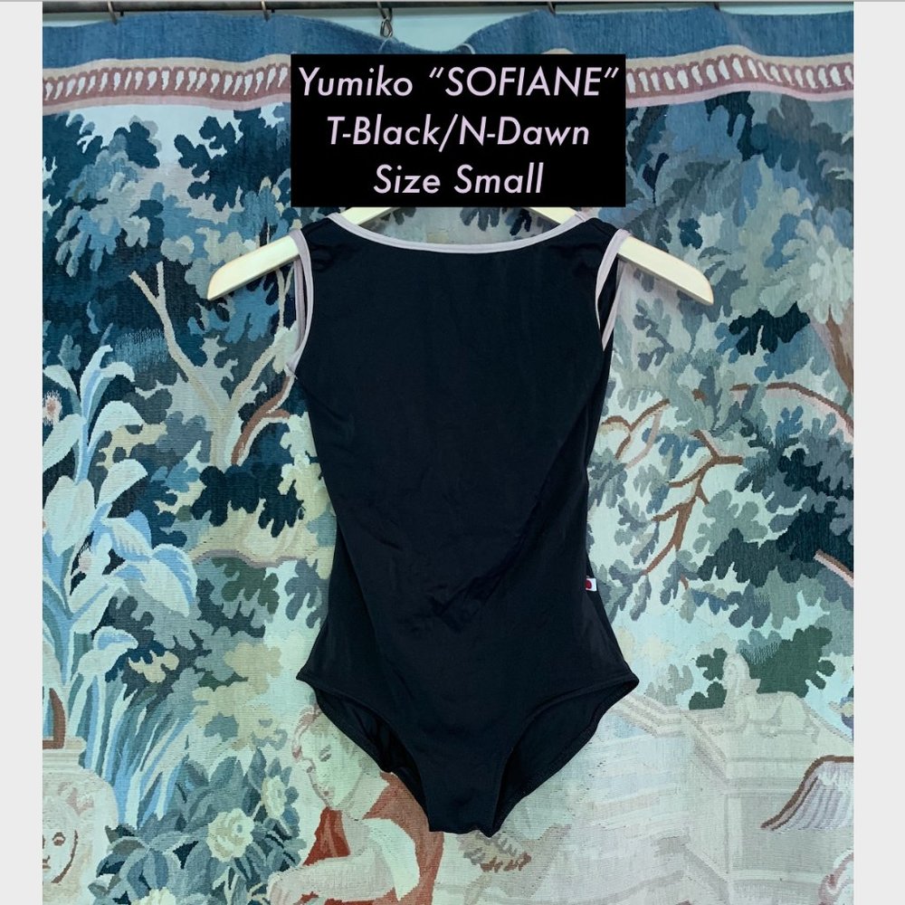 Yumiko SOFIANE Black Techni Boat Neck Leotard S